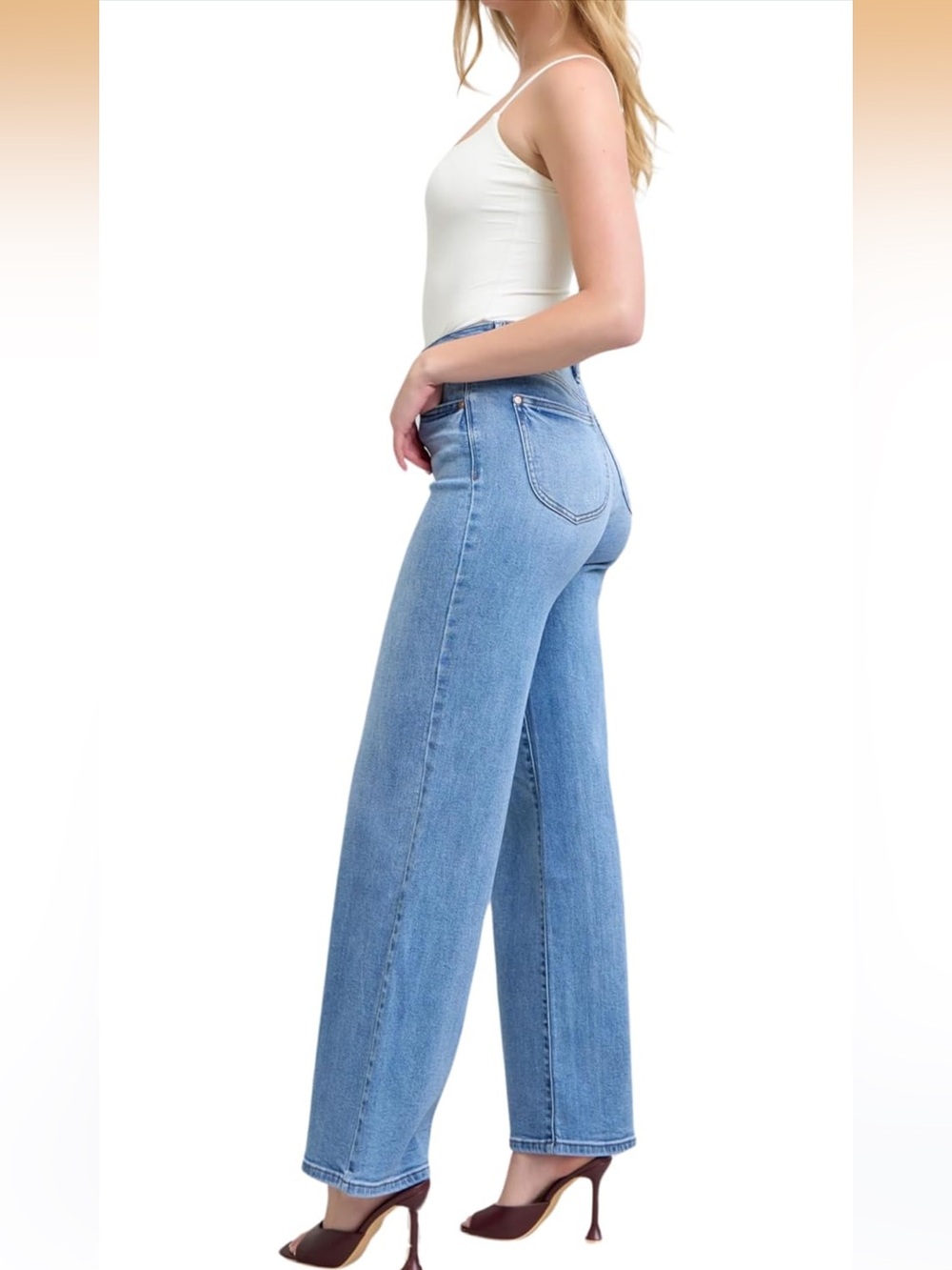 Judy Blue Los Angeles Wide Leg Jeans Size 9/29 Medium Wash EUC - Picture 3 of 16